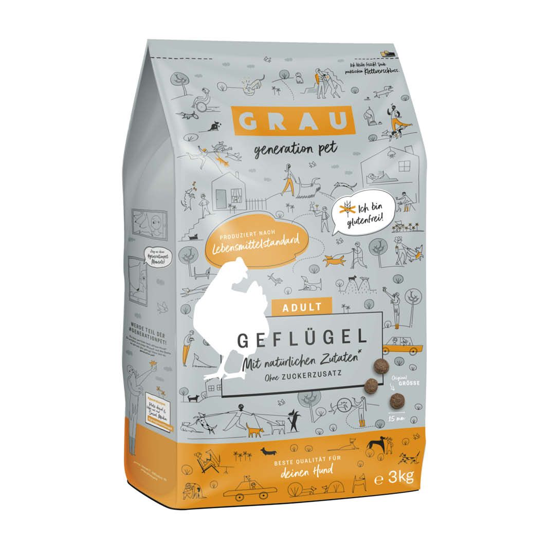 Grau Hund Geflügel | 3 kg