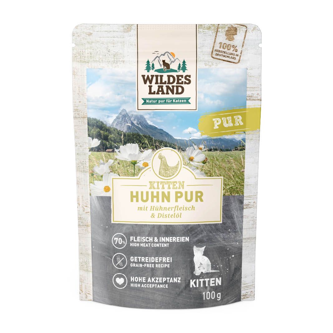 Wildes Land Cat - PUR Adult - Rind mit Distell | 6 x 400 g | 6 x 400 g |  Rind mit Distell | 1land00172