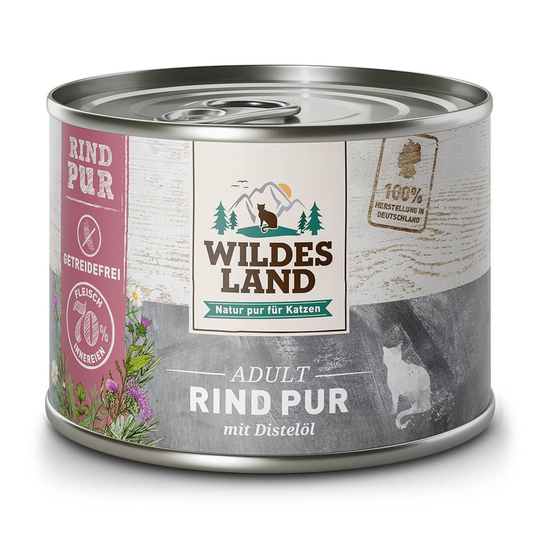 Wildes Land Cat - PUR Adult - Rind mit Distelöl | 6 x 200 g