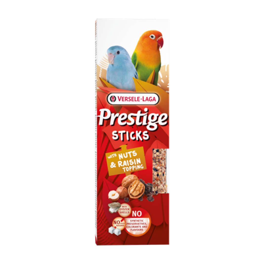 Versele Laga Prestige Sticks Kleine Papageien mit Nüssen & Rosinentopping