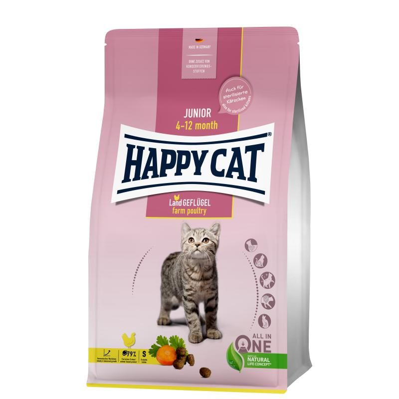 Happy Cat Young Junior Land Geflügel | 6 x 300 g