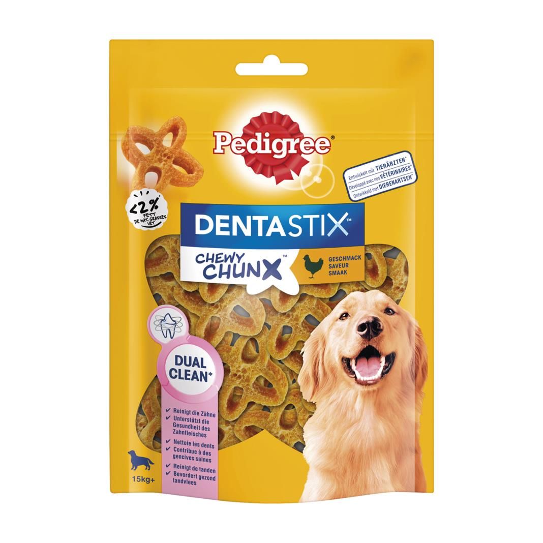 PEDIGREE® DENTASTIX™ CHEWY CHUNX™ Max 15 kg + mit Huhn | 5 x 68 g