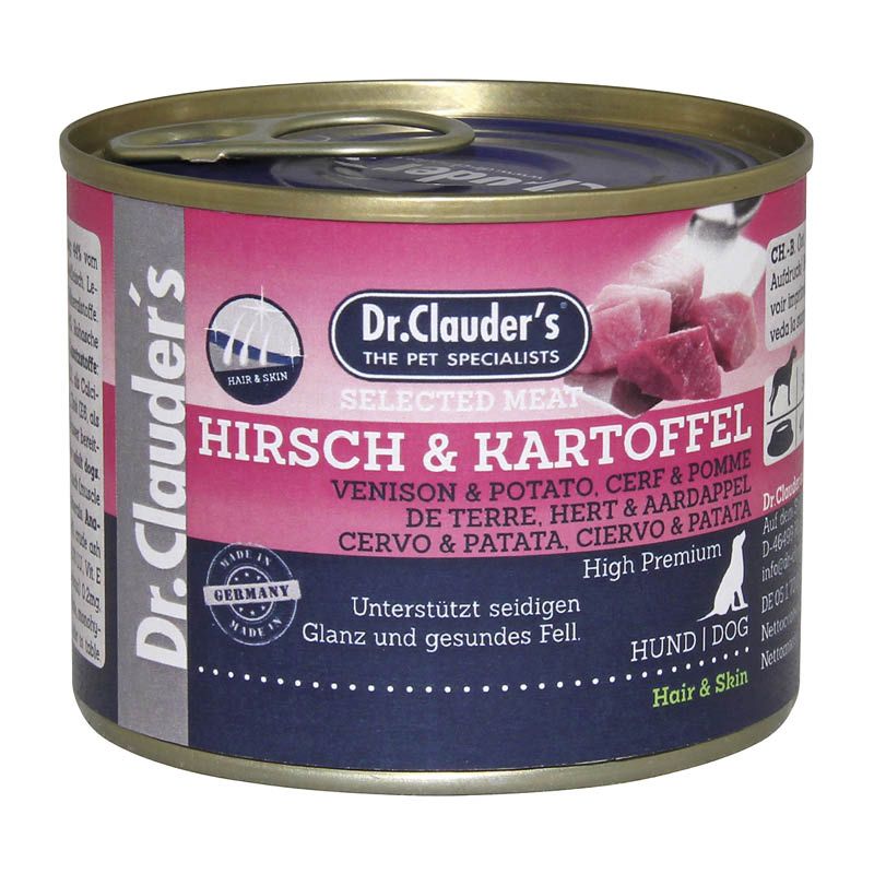 Dr. Clauder's Selected Meat - ProHair & Skin - Hirsch & Kartoffel | 6 x 200 g