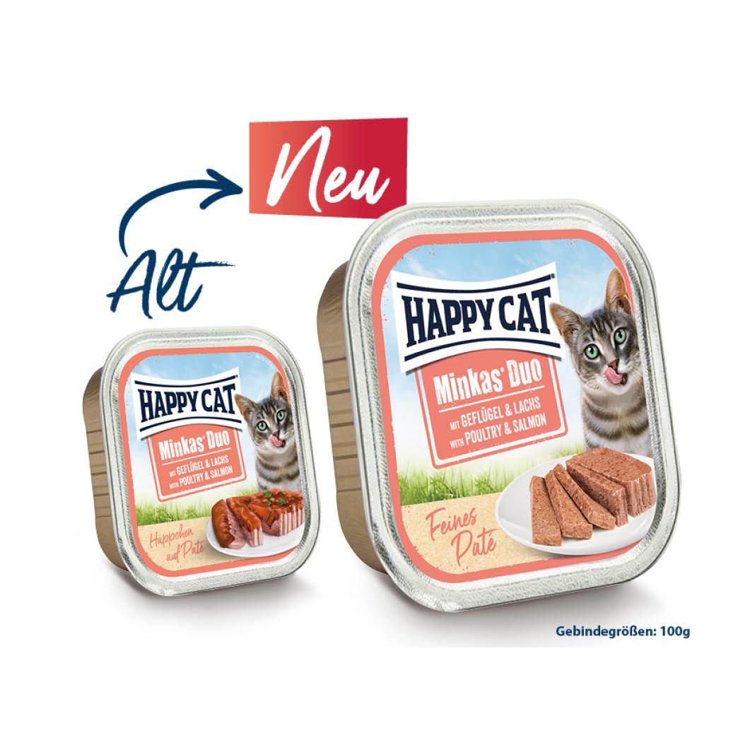 Happy Cat Minkas Duo Geflügel & Lachs | 16 x 100 g