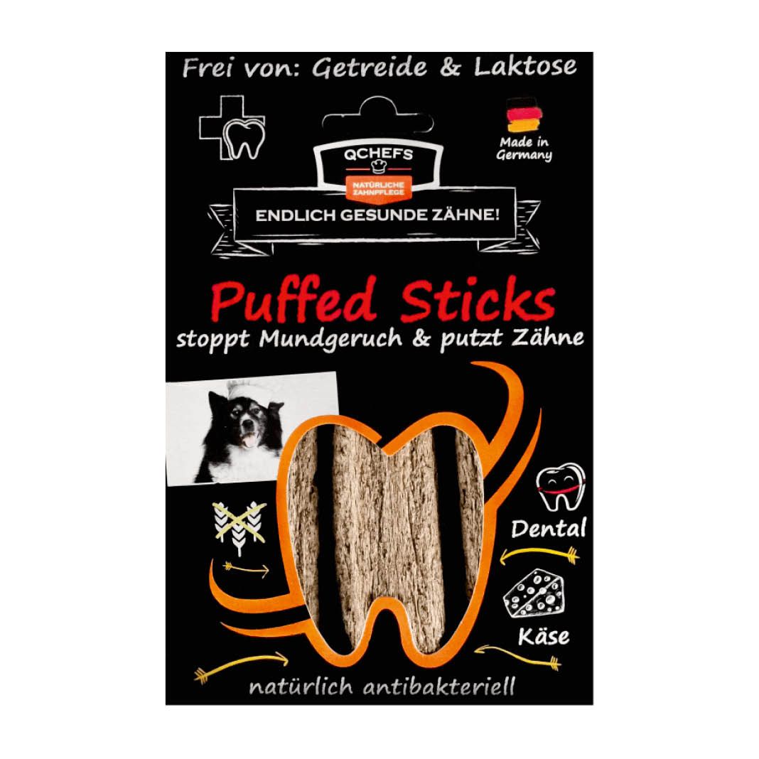 QCHEFS Dog Puffed Sticks | 10 x 72 g