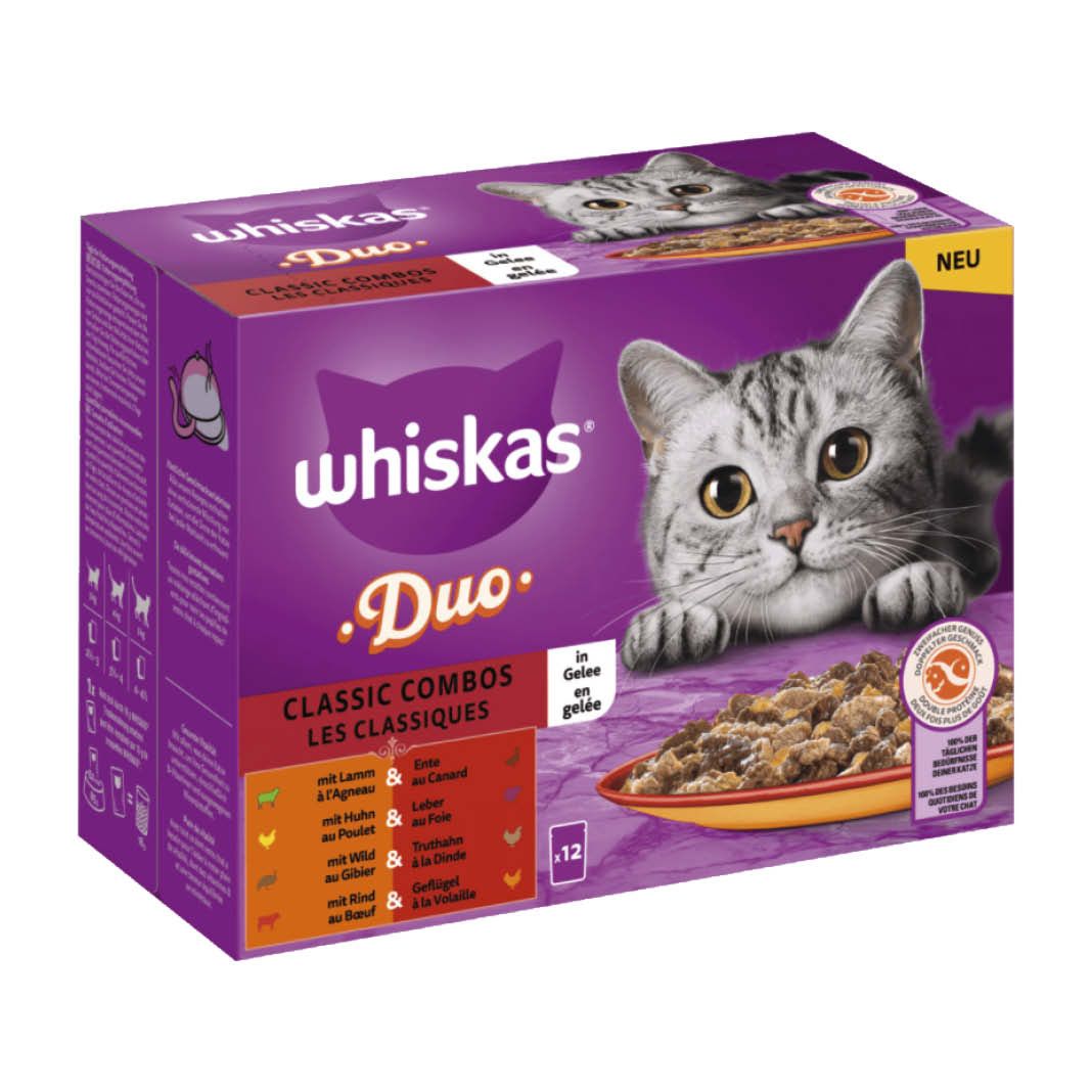 WHISKAS® DUO Portionsbeutel Multipack Classic Combos in Gelee | 12 x 85 g