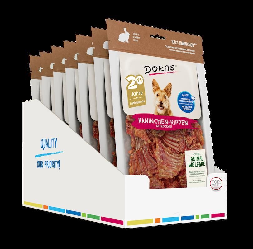 Dokas Kaninchen-Rippen getrocknet | 7 x 100 g
