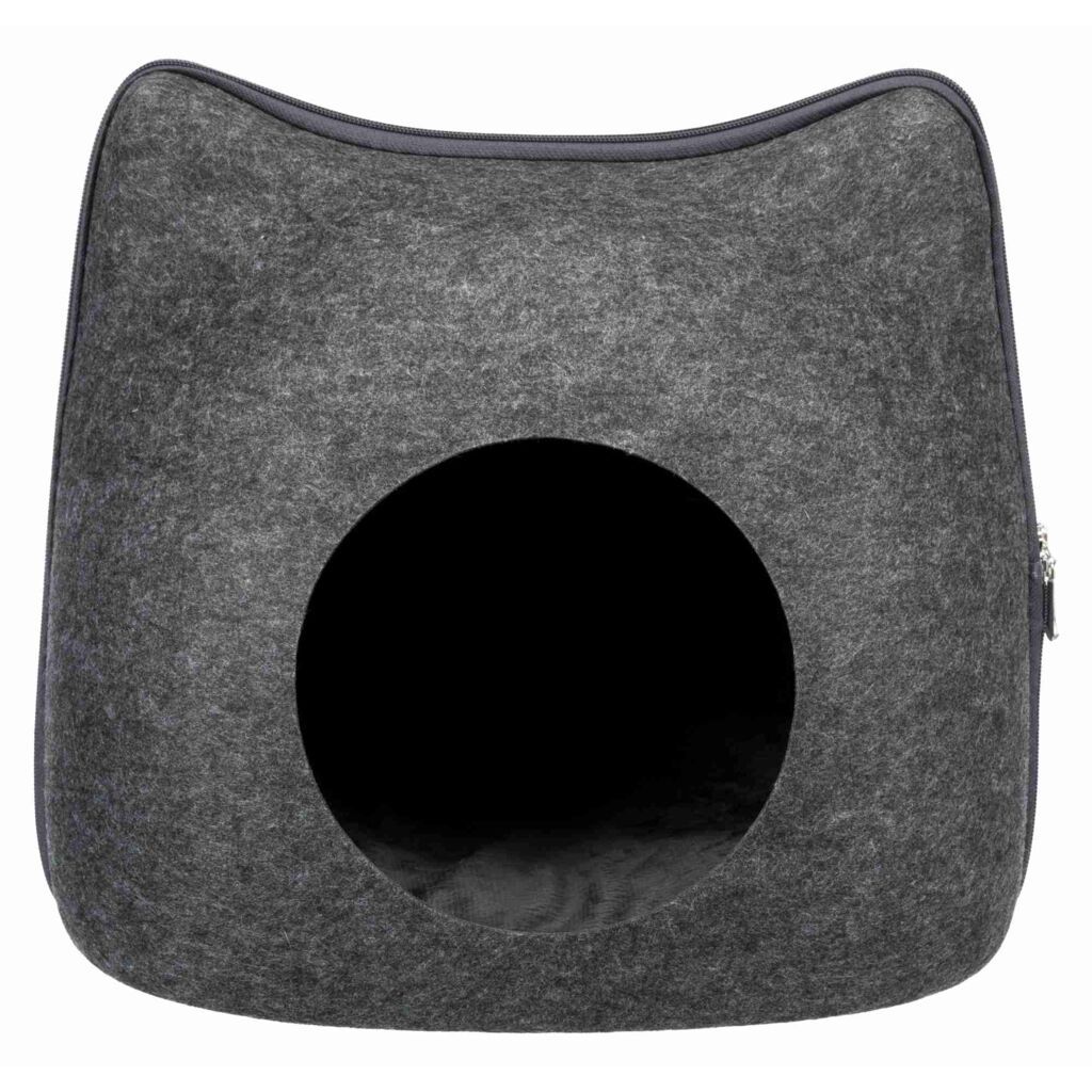 TRIXIE Höhle Cat, Filz, anthrazit | 38 x 35 x 37 cm