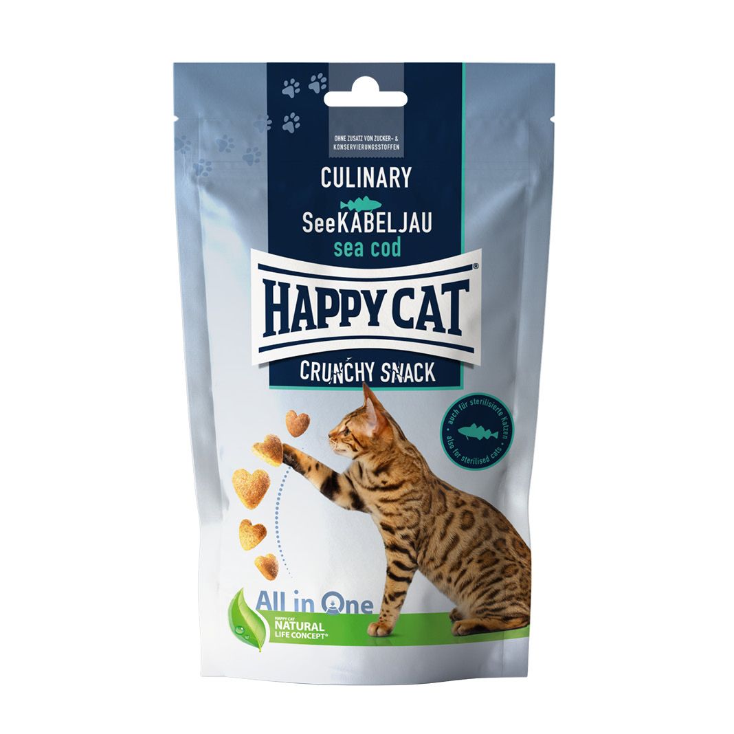 Happy Cat Culinary Crunchy Snack See-Kabeljau | 10 x 70 g