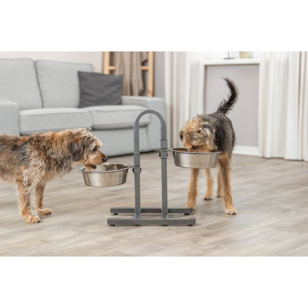 TRIXIE Hundebar, Metall/Edelstahl | 2 × 2,8 l/ø 24 cm