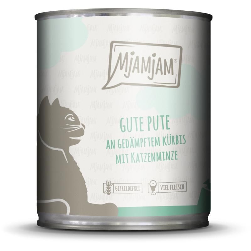 MjAMjAM Cat - Gute Pute an gedämpftem Kürbis | 6 x 800 g