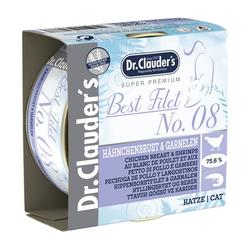 Dr. Clauder's Best Filet Adult No. 05 Thunfisch & Garnelen | 24 x 70 g