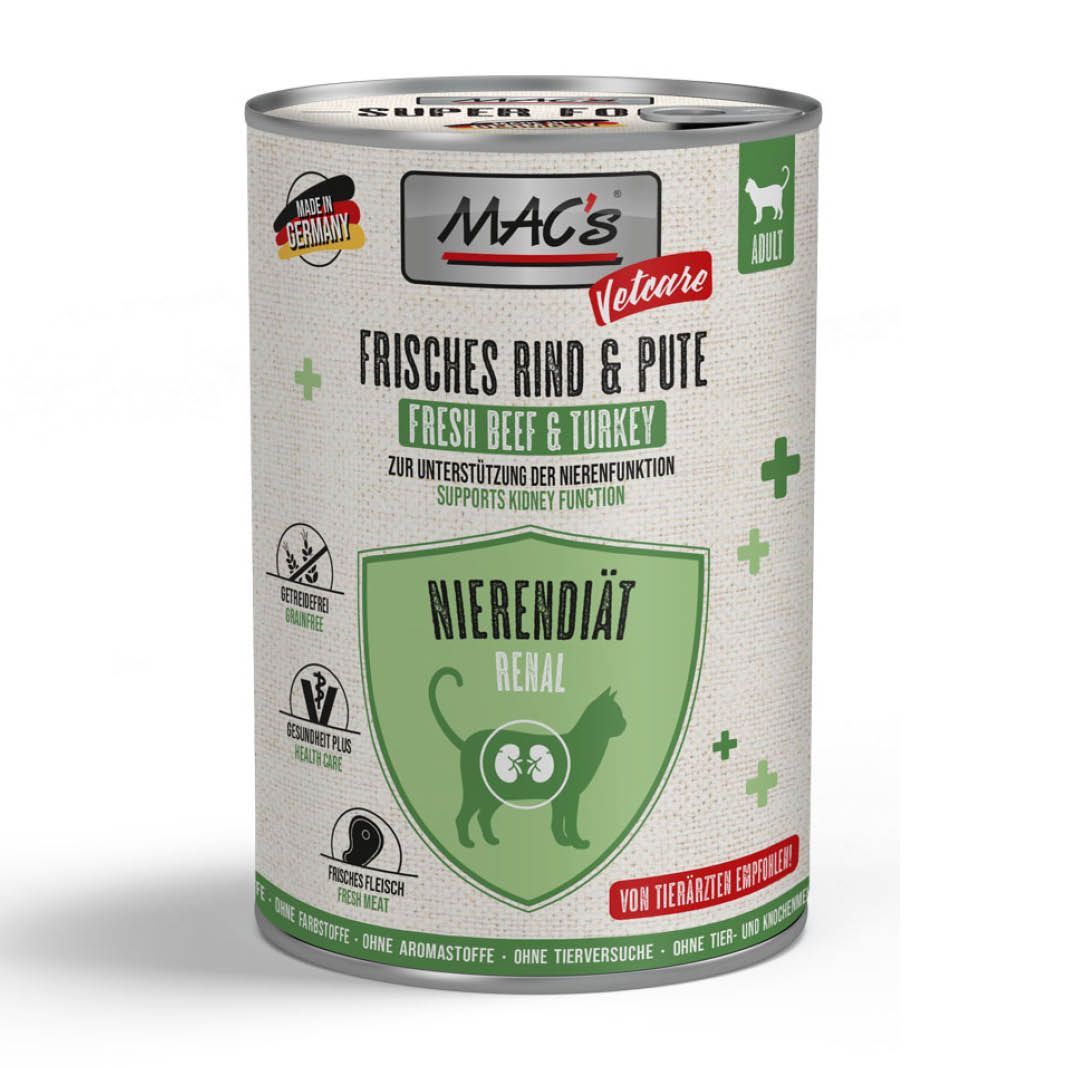 MAC's - Cat - Vetcare Nierendiät Rind + Pute | 6 x 400 g