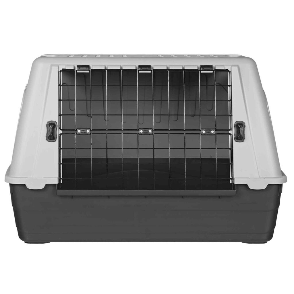 TRIXIE Transportbox Journey, schwarz/grau | S–M: 77 x 51 x 43 cm