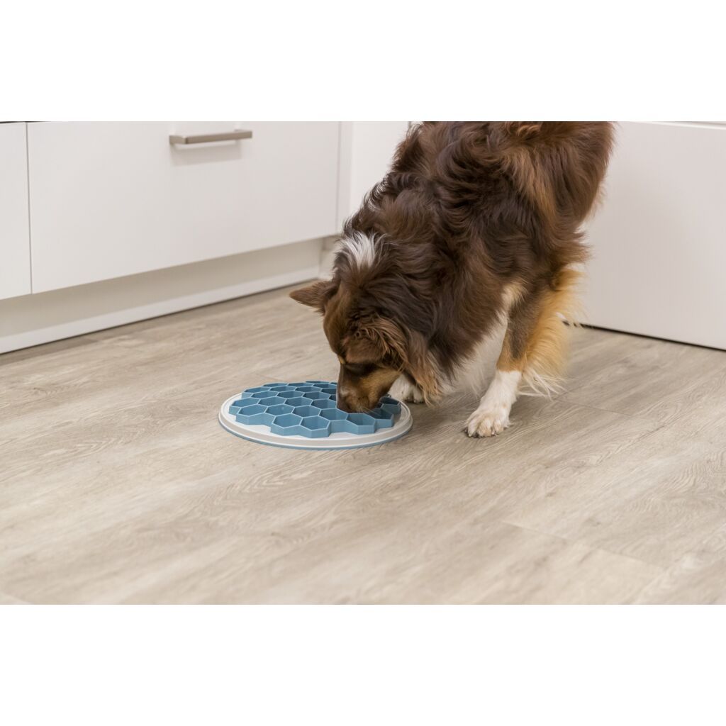 TRIXIE Slow Feeding Futterplatte Hive, grau/blau | ø 30 cm