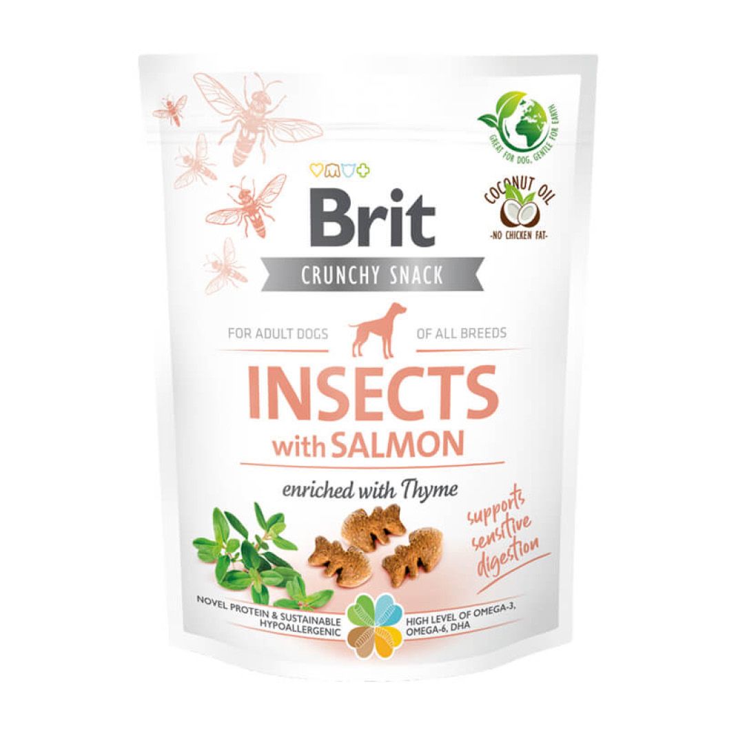 Brit Crunchy Cracker - Insekt mit Lachs, angereichert mit Thymian | 6 x 200 g
