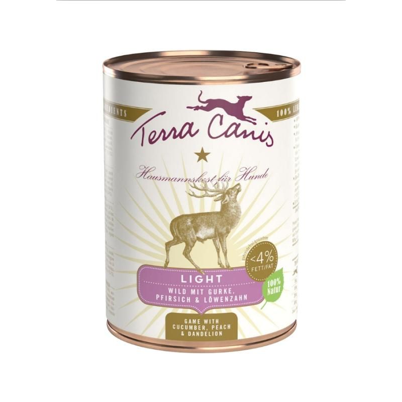 Terra Canis Light - Wild mit Gurke, Pfirsisch & Löwenzahn | 6 x 400 g