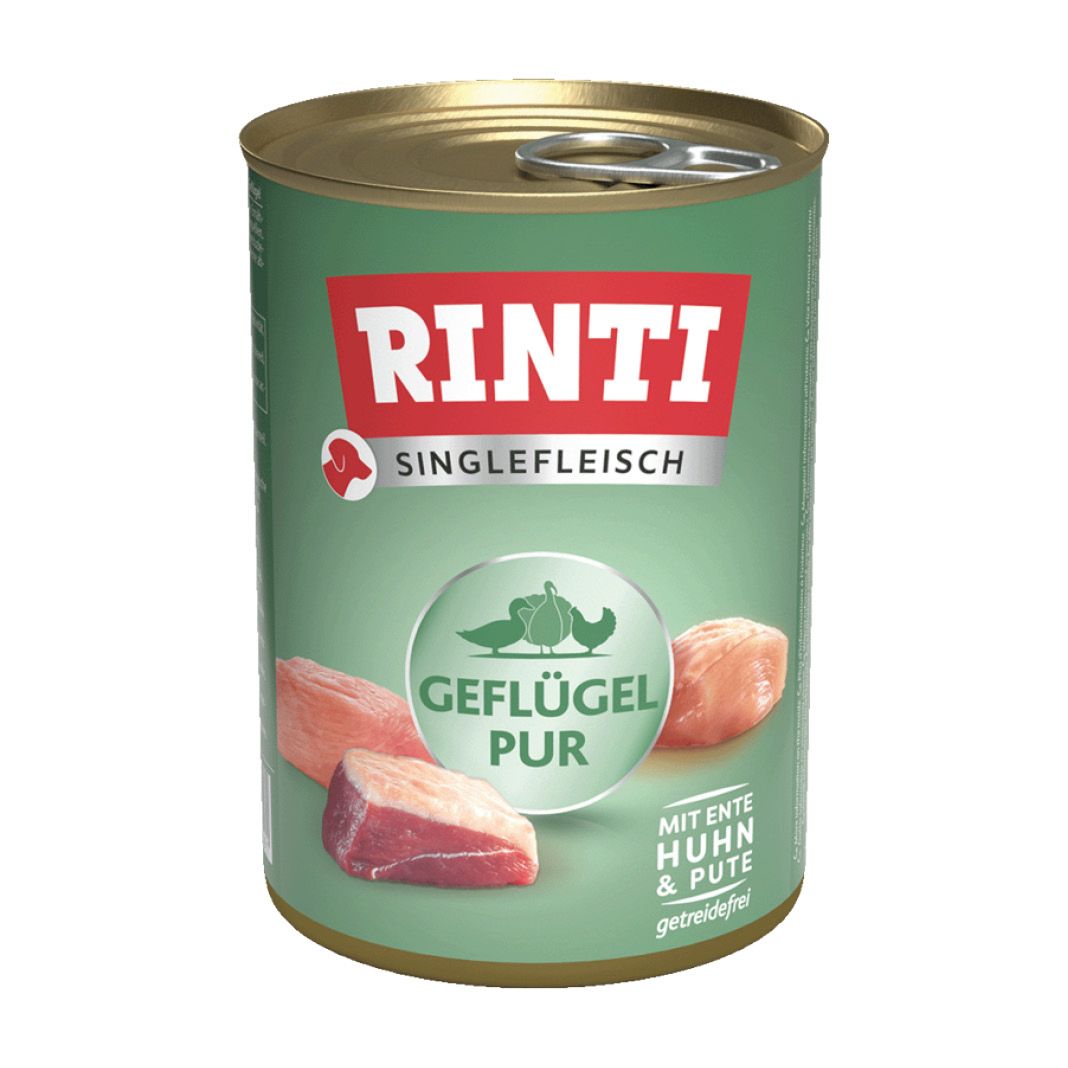 Rinti Singlefleisch Exclusive Pur Geflügel | 12 x 400 g
