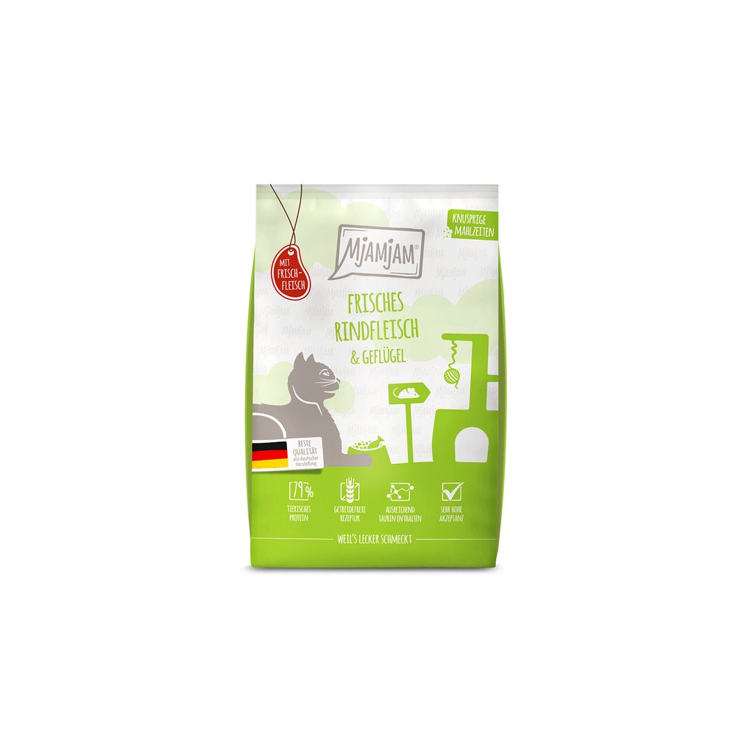 MjAMjAM - Knusprige Mahlzeiten - Frisches Rindfleisch & Geflügel | 4 x 1.5 kg