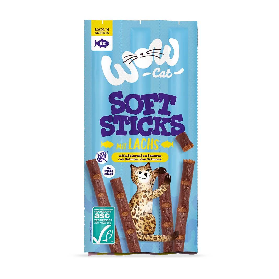 WOW Cat Soft Sticks Lachs (32 x 6 =) | 192 x 5 g