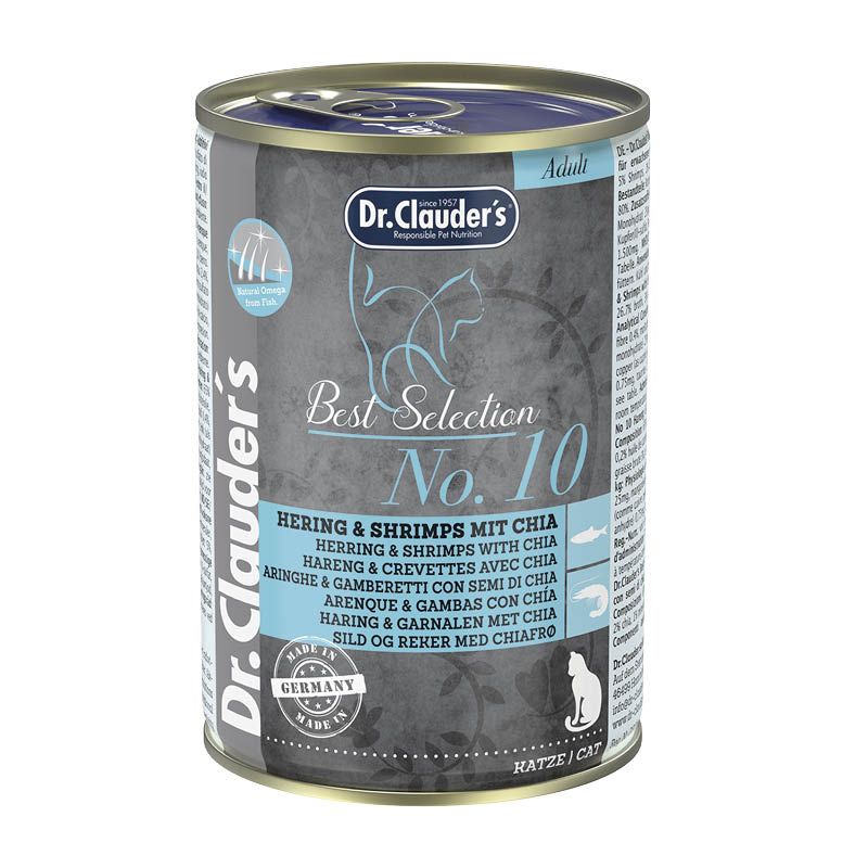 Dr. Clauder's Best Selection Adult No. 10 Hering & Shrimps mit Chia | 6 x 400 g