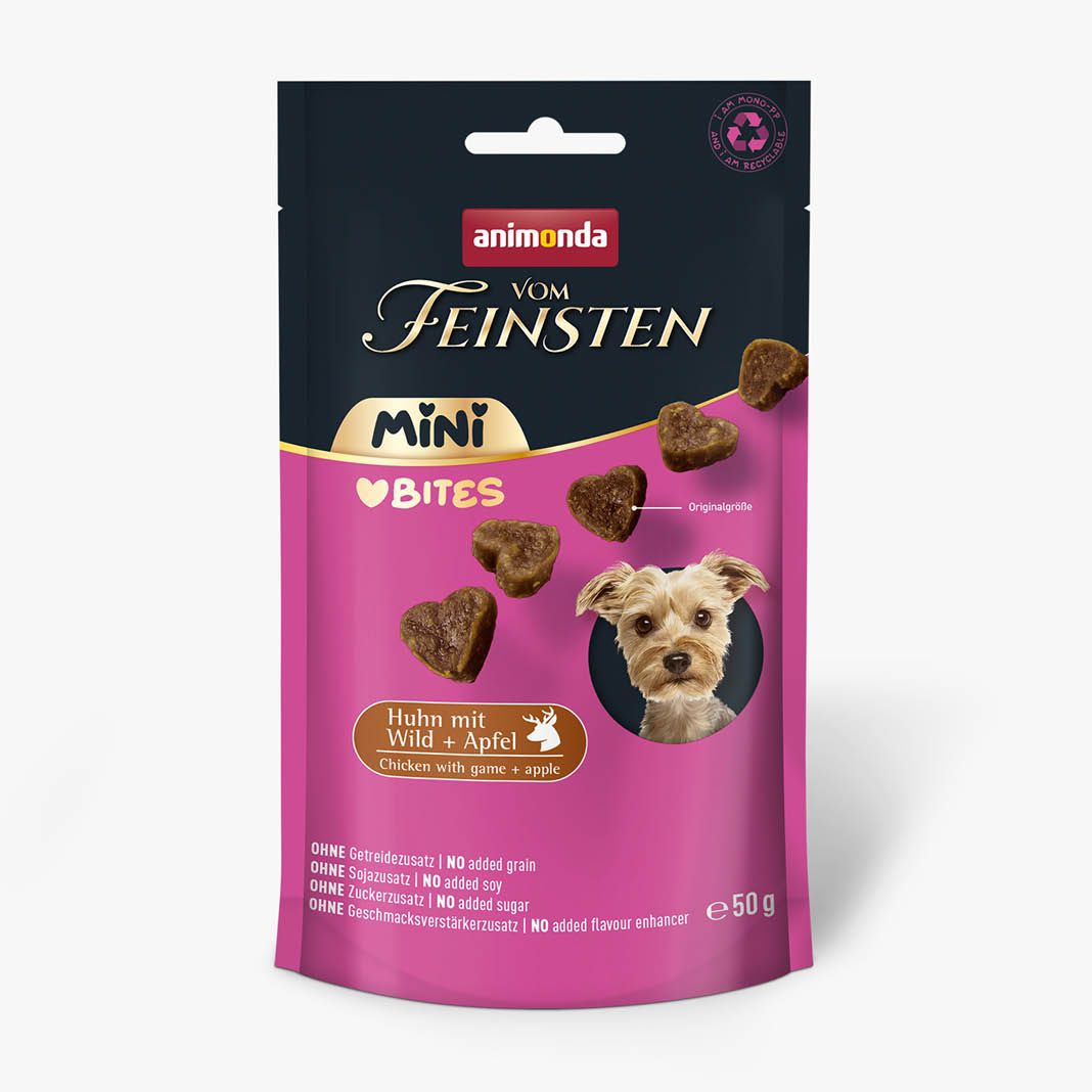 animonda Vom Feinsten Adult Mini Love Bites Huhn mit Wild & Apfel | 10 x 50 g