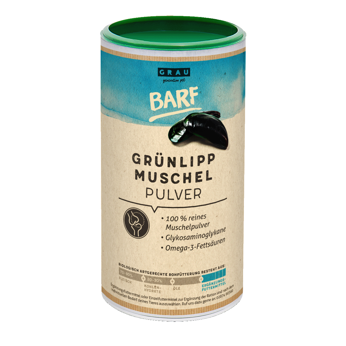 Grau Hund & Katze Grünlippmuschel-Pulver | 500 g