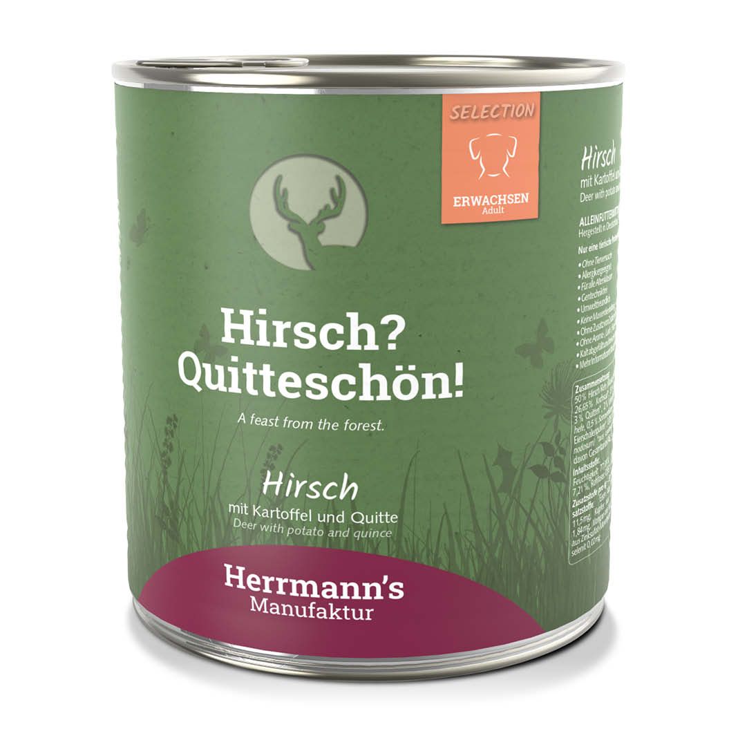 Herrmanns Selection - Erwachsen - Hirsch mit Kartoffel und Quitte | 6 x 400 g