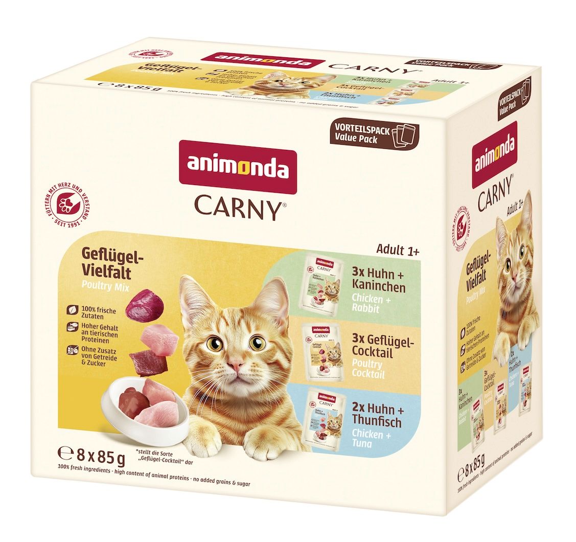 animonda Carny - Pouch - Adult - Mixpack Geflügel-Mix | 8 x 85 g