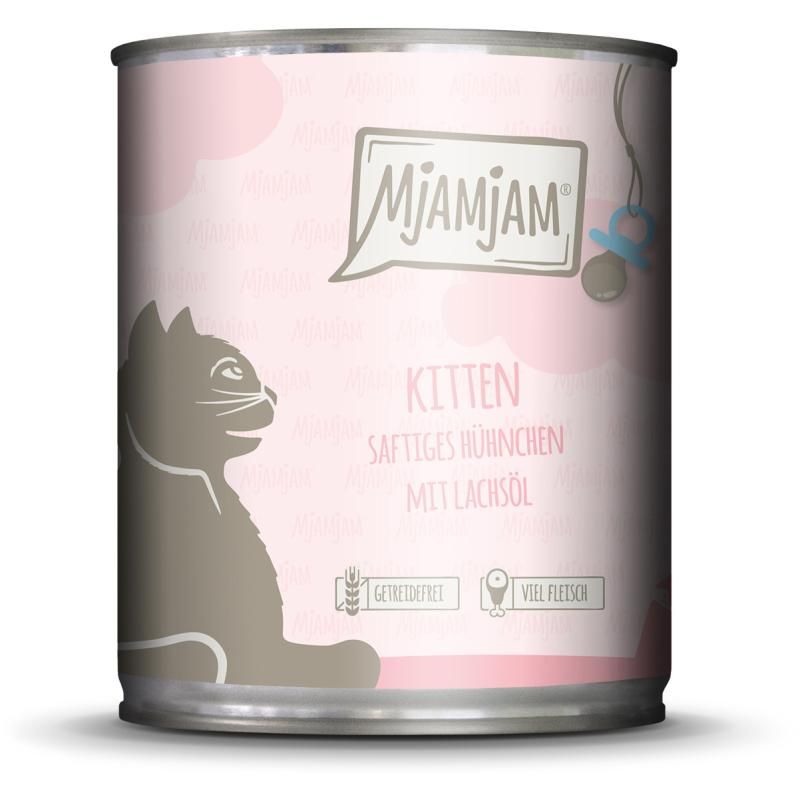 MjAMjAM Cat - Kitten saftiges Hühnchen mit Lachsöl | 6 x 800 g