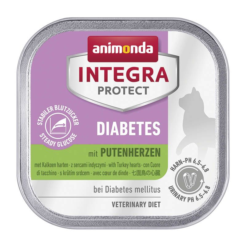 animonda INTEGRA PROTECT - Schale - Diabetes - mit Putenherzen | 16 x 100 g