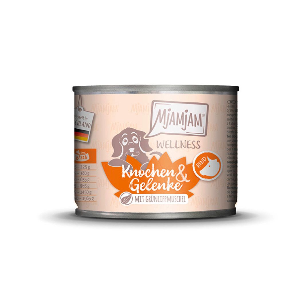 MjAMjAM Dog - Wellness - Knochen & Gelenke - Rind | 6 x 200 g