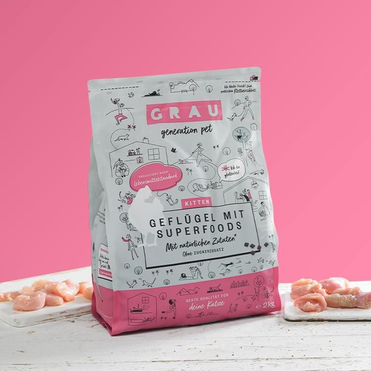 Grau Katze KITTEN Geflügel mit Superfoods | 2 kg