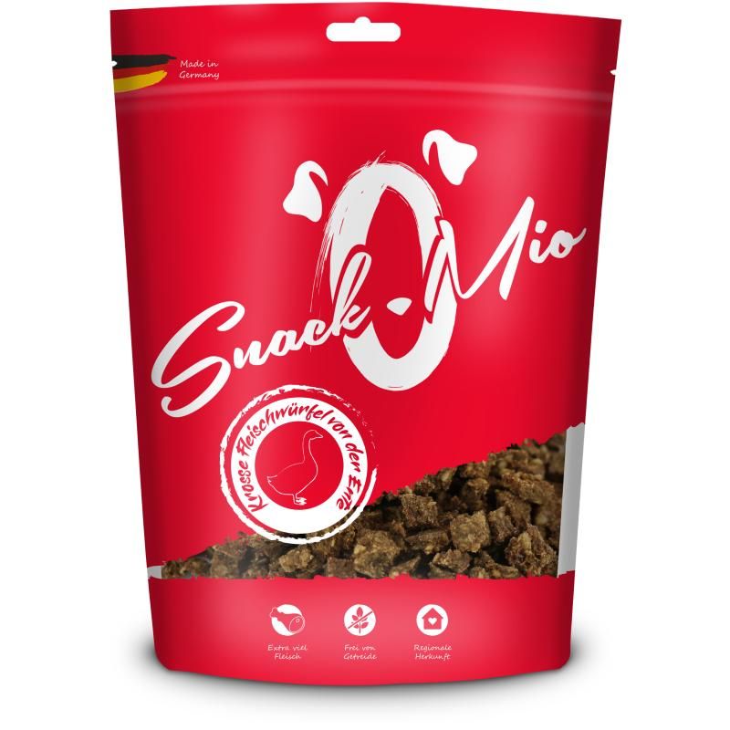 SnackOMio Hundesnack Krosse Fleischwürfel von der Ente | 125 g