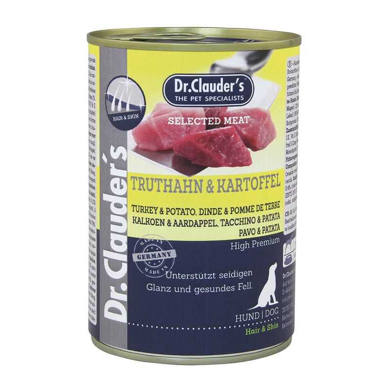 Dr. Clauder's Selected Meat - ProHair & Skin - Truthahn & Kartoffel | 6 x 400 g