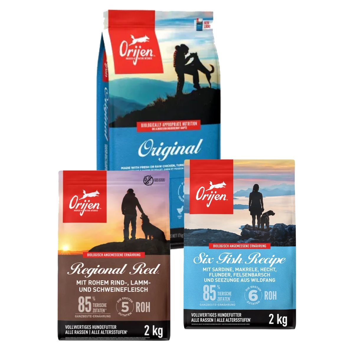 Orijen Dog Mix-Paket - Original, Regional Red & Six Fish | 21 kg
