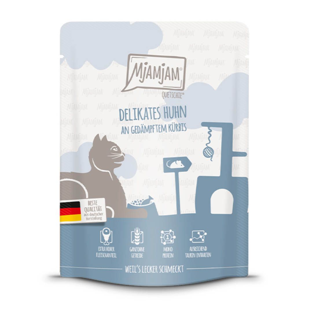 MjAMjAM Cat - delikates Huhn an gedämpftem Kürbis - Quetschie | 6 x 300 g