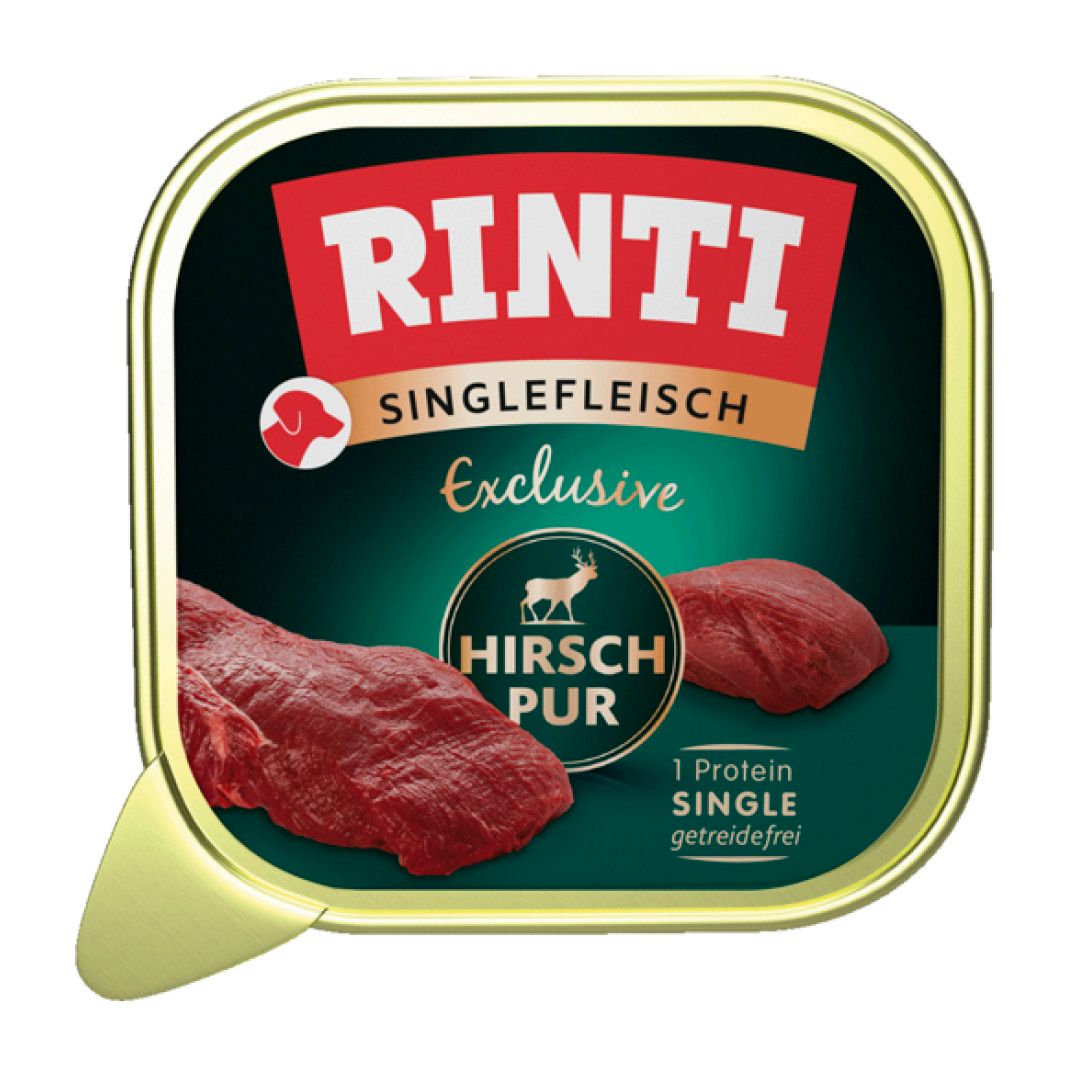 Rinti Singlefleisch Exclusive Pur Hirsch Schale | 10 x 150 g