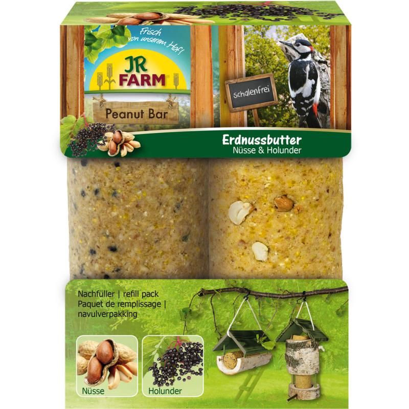 JR FARM Peanut Bar 2er Pack Nüsse & Holunder | 3 x 700 g