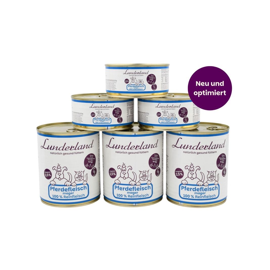 Lunderland Reinfleisch - Pferdefleisch mager | 6 x 800 g