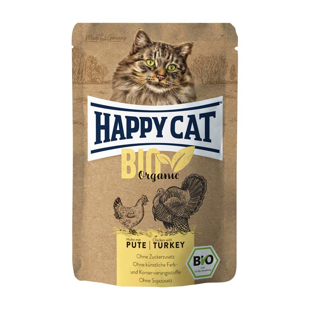 Happy Cat Bio Pouch Huhn & Pute | 12 x 85 g