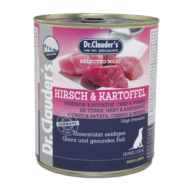 Dr. Clauder's Selected Meat - ProHair & Skin - Hirsch & Kartoffel | 6 x 800 g