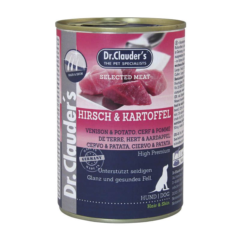 Dr. Clauder's Selected Meat - ProHair & Skin - Hirsch & Kartoffel | 6 x 400 g