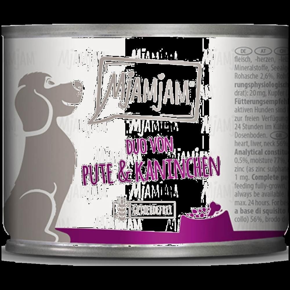 MjAMjAM Dog - DUO von guter Pute & Kaninchen | 6 x 200 g