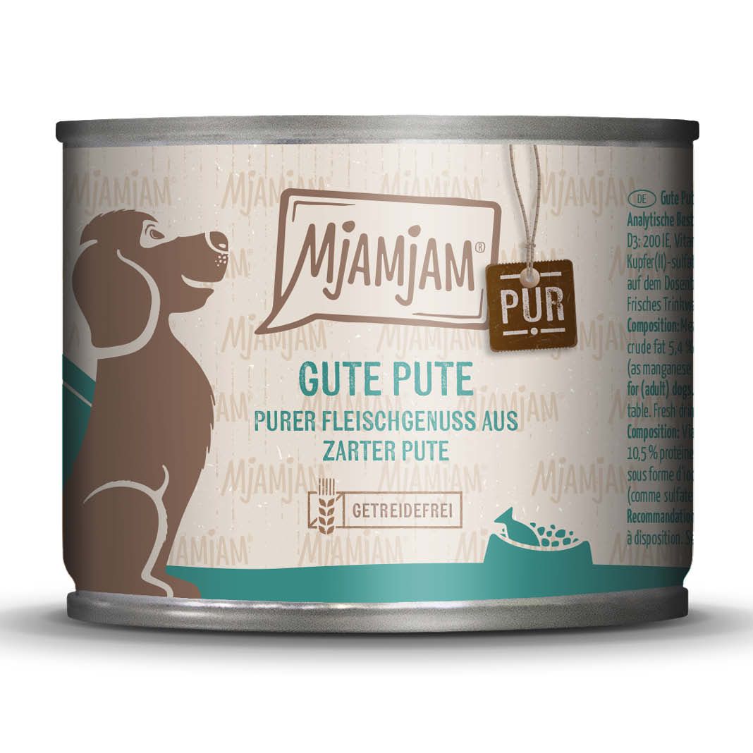 MjAMjAM Dog - purer Fleischgenuss - gute Pute pur | 6 x 200 g