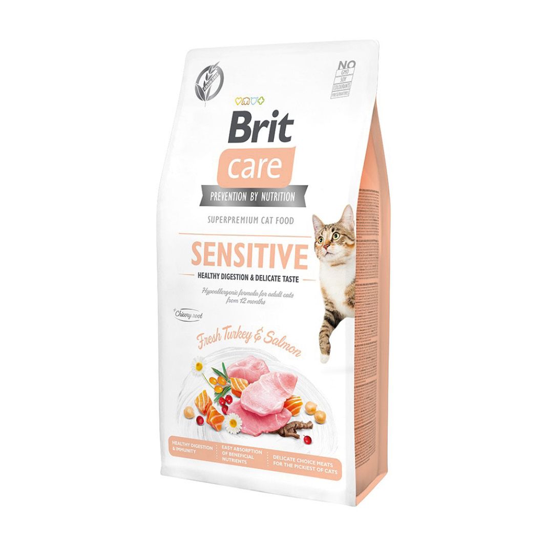 Brit Care - Cat - Getreidefrei - Sensitiv - Gesunde Verdauung & delikater Geschmack | 2 x 7 kg