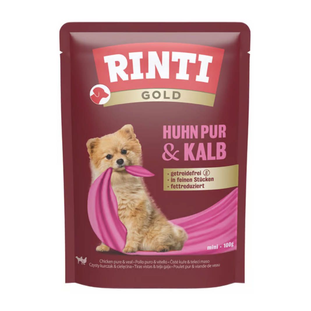 Rinti Gold Huhn pur + Kalb Pouch | 10 x 100 g