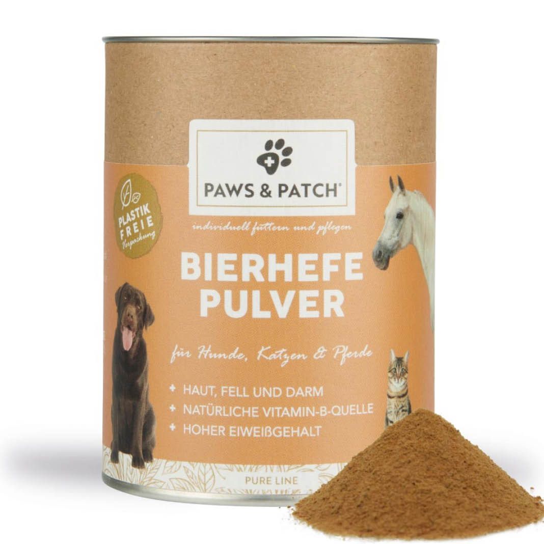 Paws & Patch BIERHEFE Pulver für Hunde, Katzen und Pferde | 250 g