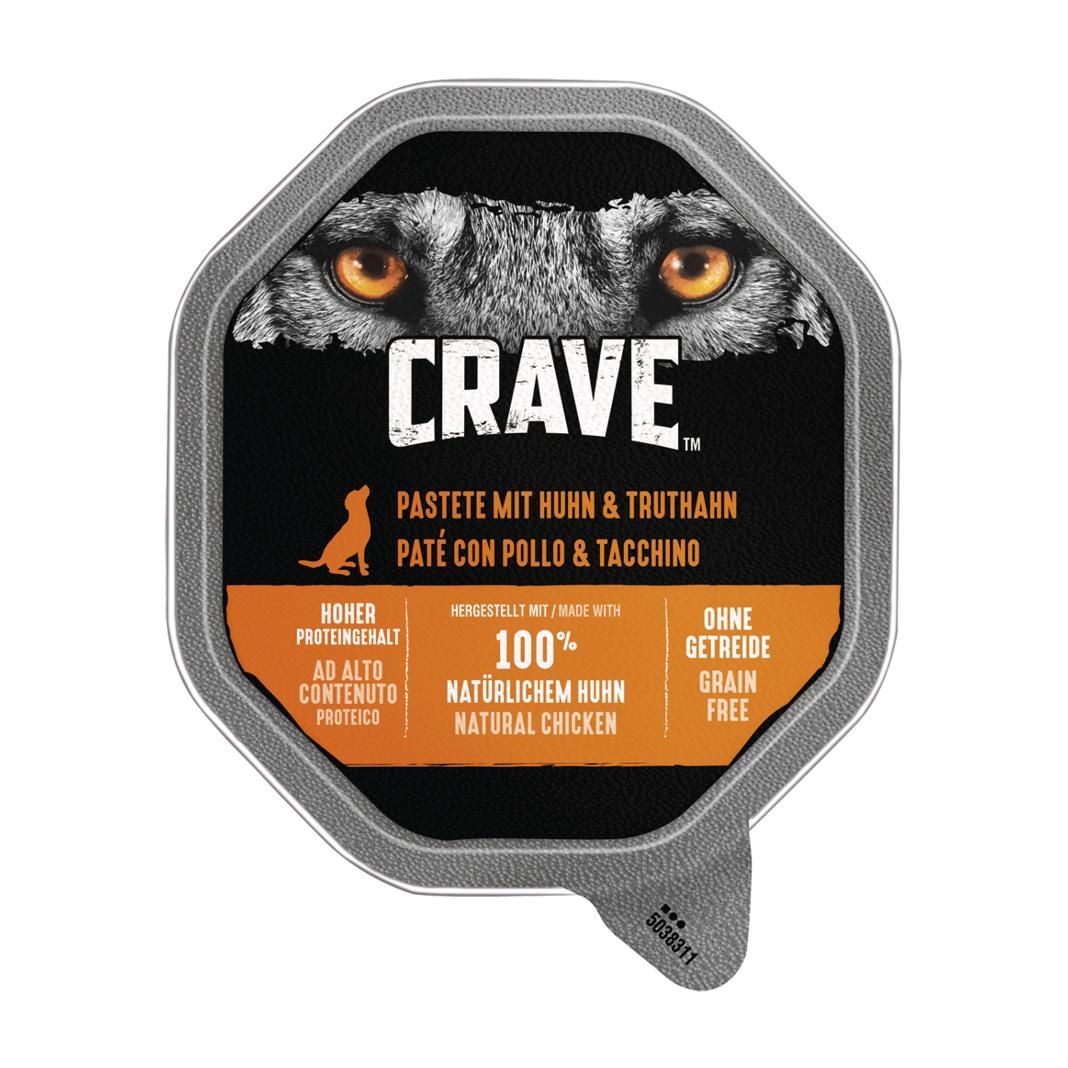 CRAVE™ Hund Schale Pastete mit Huhn und Truthahn | 14 x 150 g