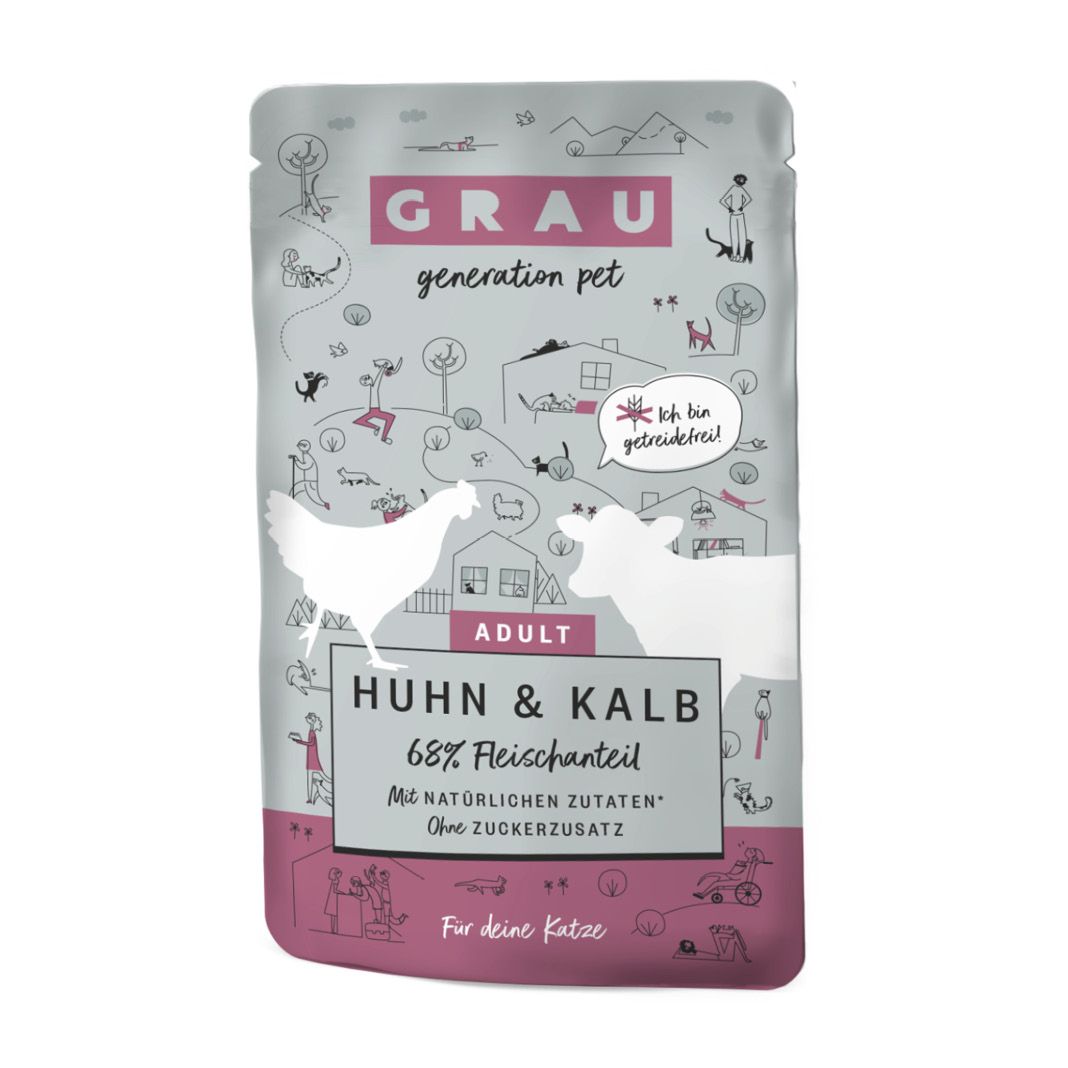 Grau Katze Nassfutter Pouch